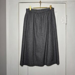 Vintage La Bonne Vie Classic Wool A-Line Skirt Gray 14